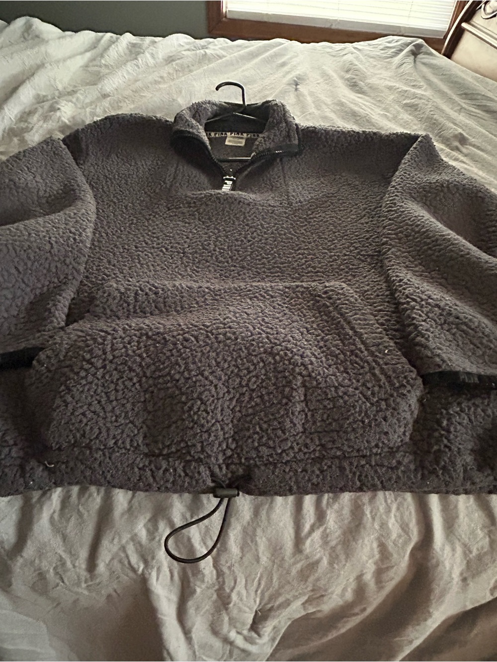 Women’s Victoria secrets Charcoal Sherpa Quarter-Zip Pullover Sweater